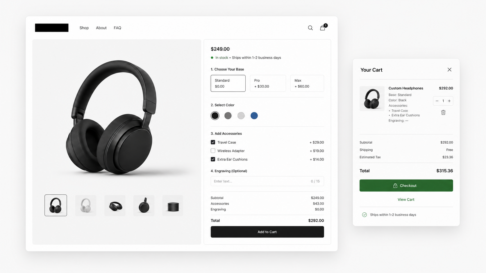Headless product configurator